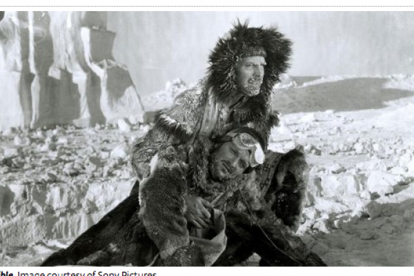 Two Characters in Cold Weather Gear with Antarctic Backdrop