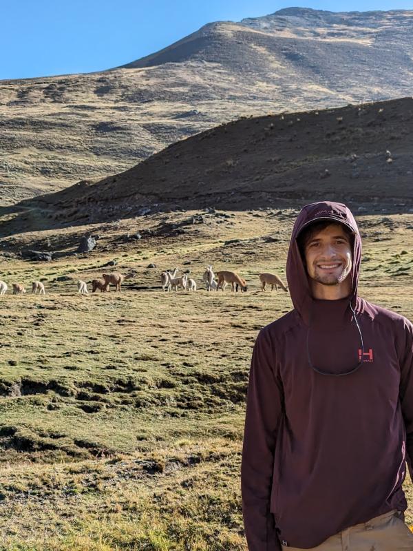 Portrait of Tal taken during fieldwork in the Cordillera Huaytapallana, Peru (2024)