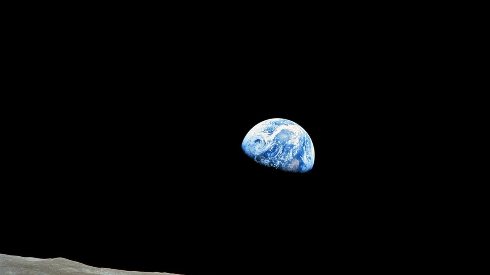 Earth from space, from a distance
