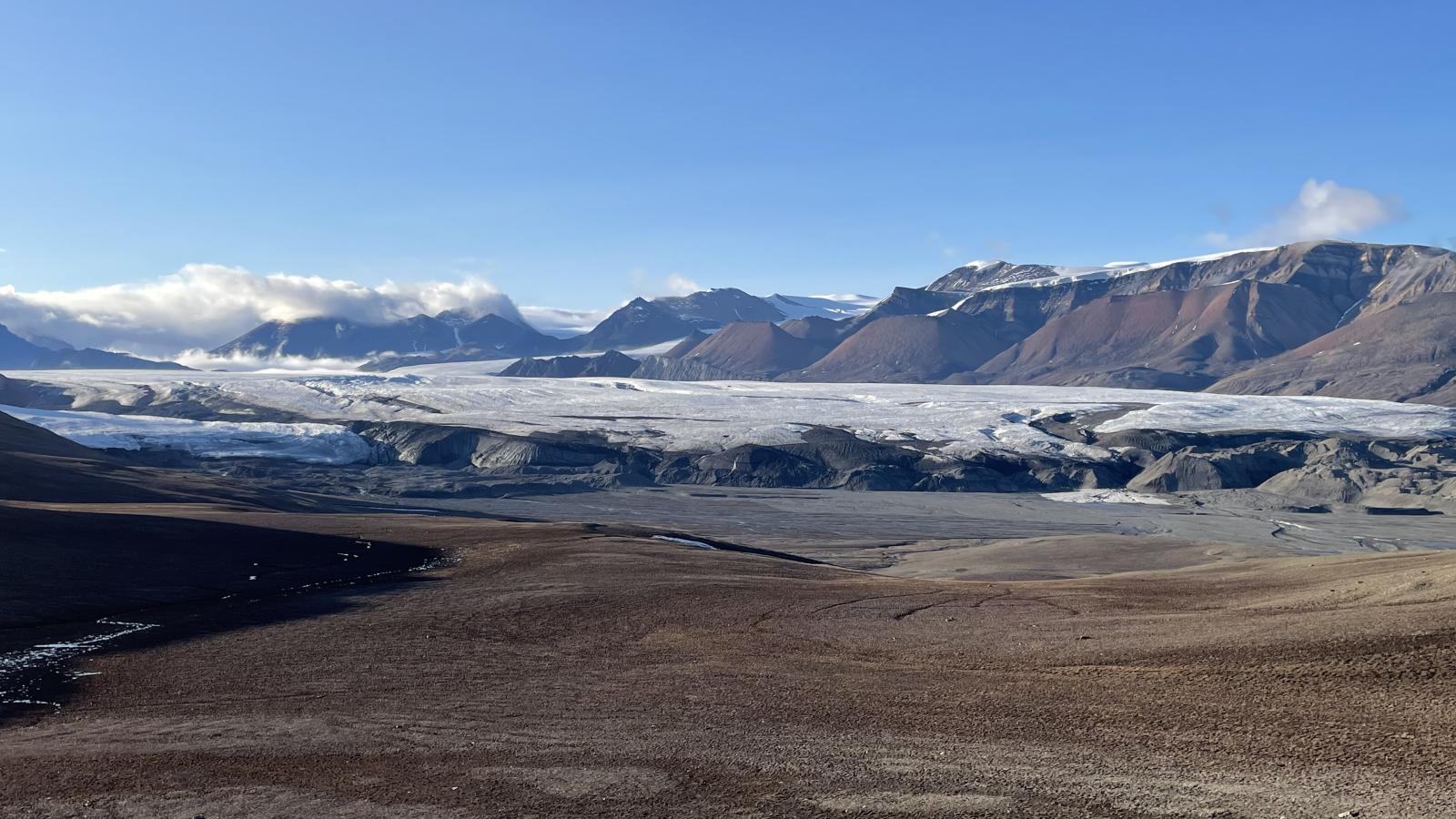 View of White and Thompson Glaciers, Axel Heiberg Island, High Arctic of Canada