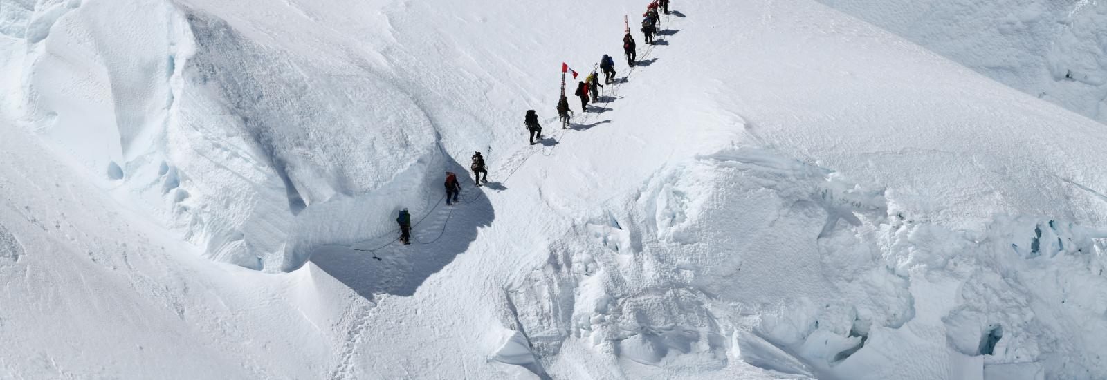 Huascaran Team Climbing on a snowy landscape 