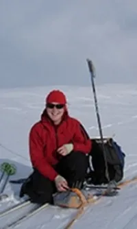 Ellyn M. Enderlin poses for picture in the Arctic.