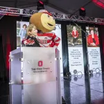 Kristina Johnson and Brutus Buckeye (09/29/22). Details in caption.