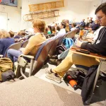 An audience in the auditorium.
